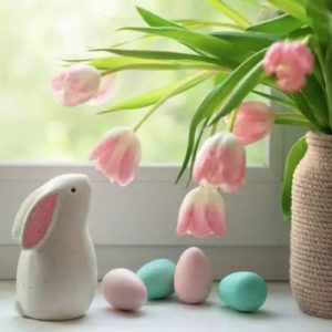 Conejo de cerámica para decoración