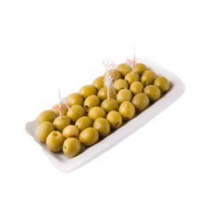 Bandeja de aceitunas verdes sin hueso