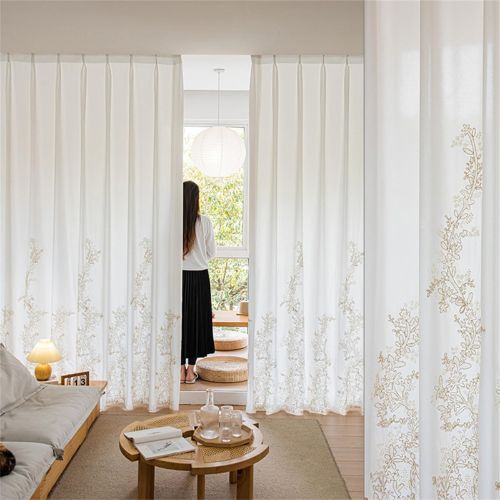 cortinas05 Cortina blancas para salón de 1 metro de ancho
