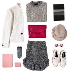 Set completo de falda con chaqueta blanca